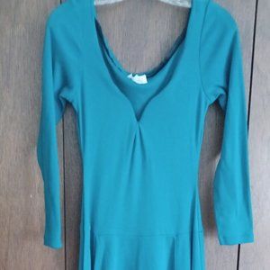 Teal knit dress
